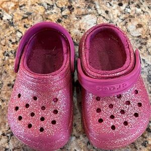 CROCS Kids Sparkly Pink Water Shoes